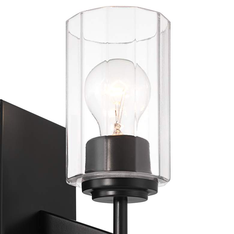 Image 3 Possini Euro Evette 9 1/4" High Black Wall Sconce Set of 2 more views
