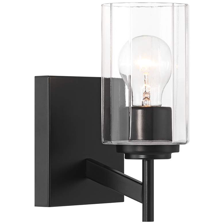 Image 7 Possini Euro Evette 9 1/4" High Black Wall Sconce Set of 2 more views