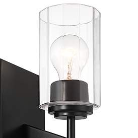 Image3 of Possini Euro Evette 9 1/4" High Black Wall Sconce more views