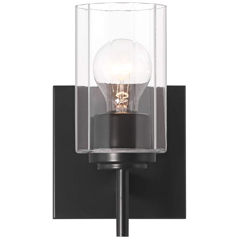Image 5 Possini Euro Evette 9 1/4" High Black Wall Sconce more views