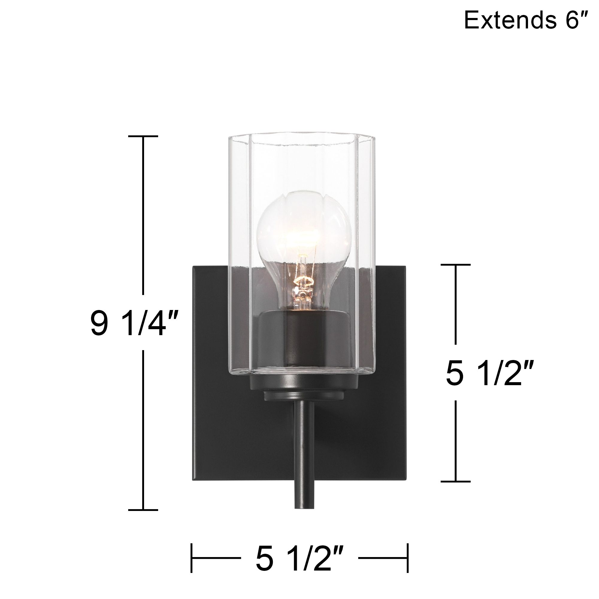 Possini Euro Evette 9 1/4" High Black Wall Sconce