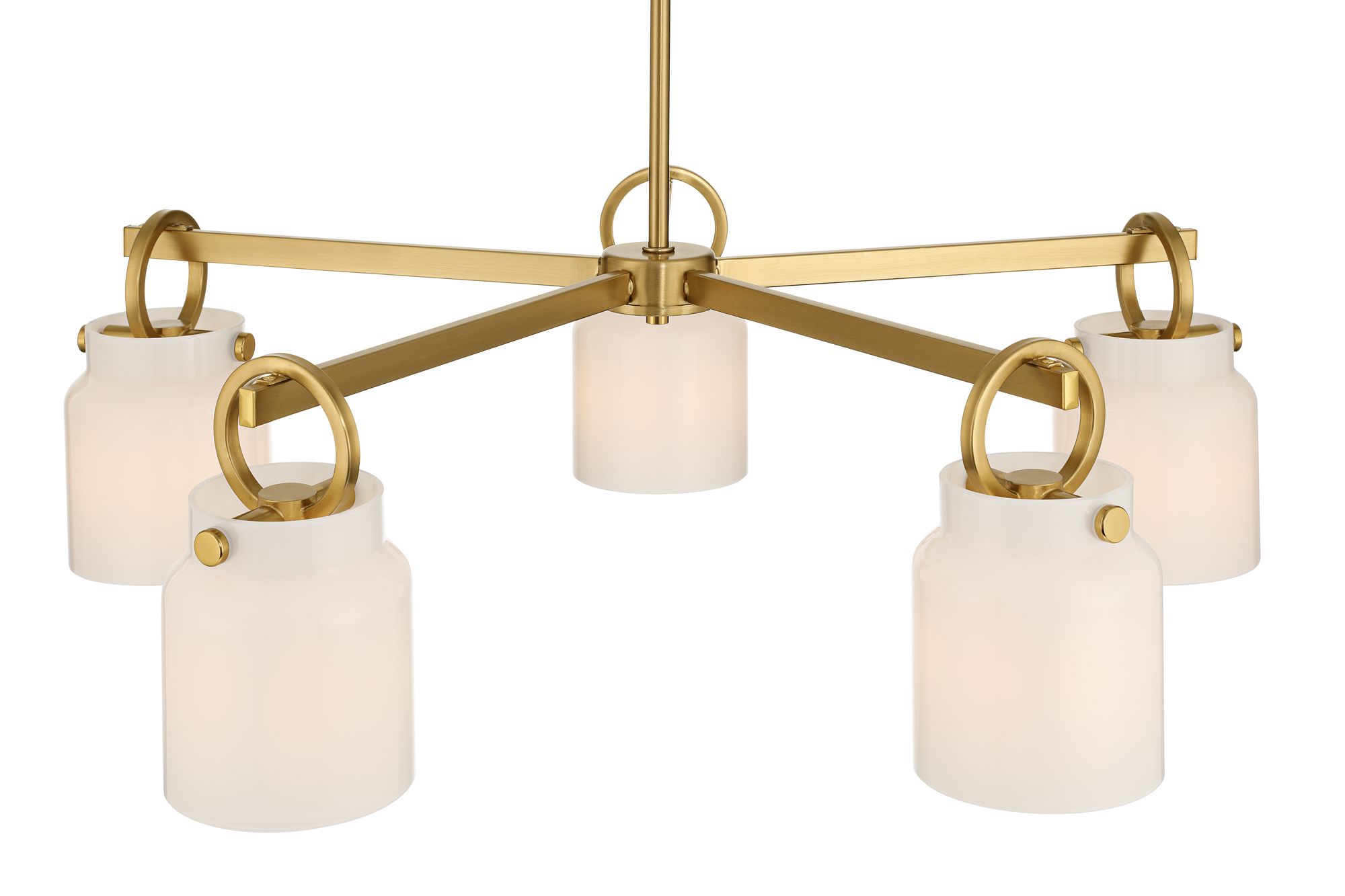 Image 4 Possini Euro Evora 30" Wide Brass and Opal Glass 5-Light Chandelier more views