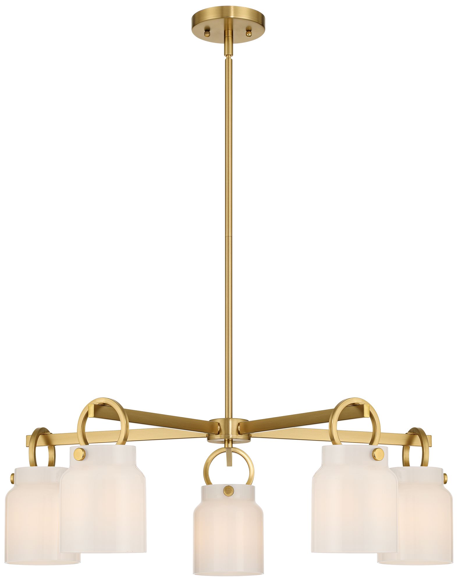 Possini Euro Evora 30" Wide Brass and Opal Glass 5-Light Chandelier