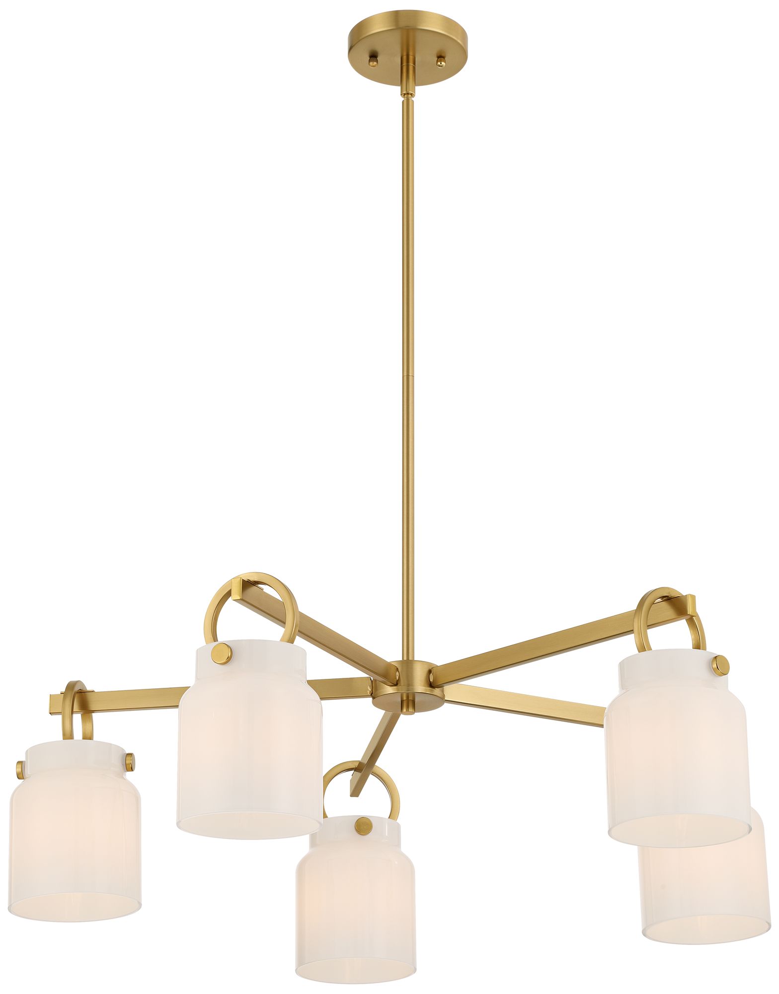 Possini Euro Evora 30" Wide Brass and Opal Glass 5-Light Chandelier