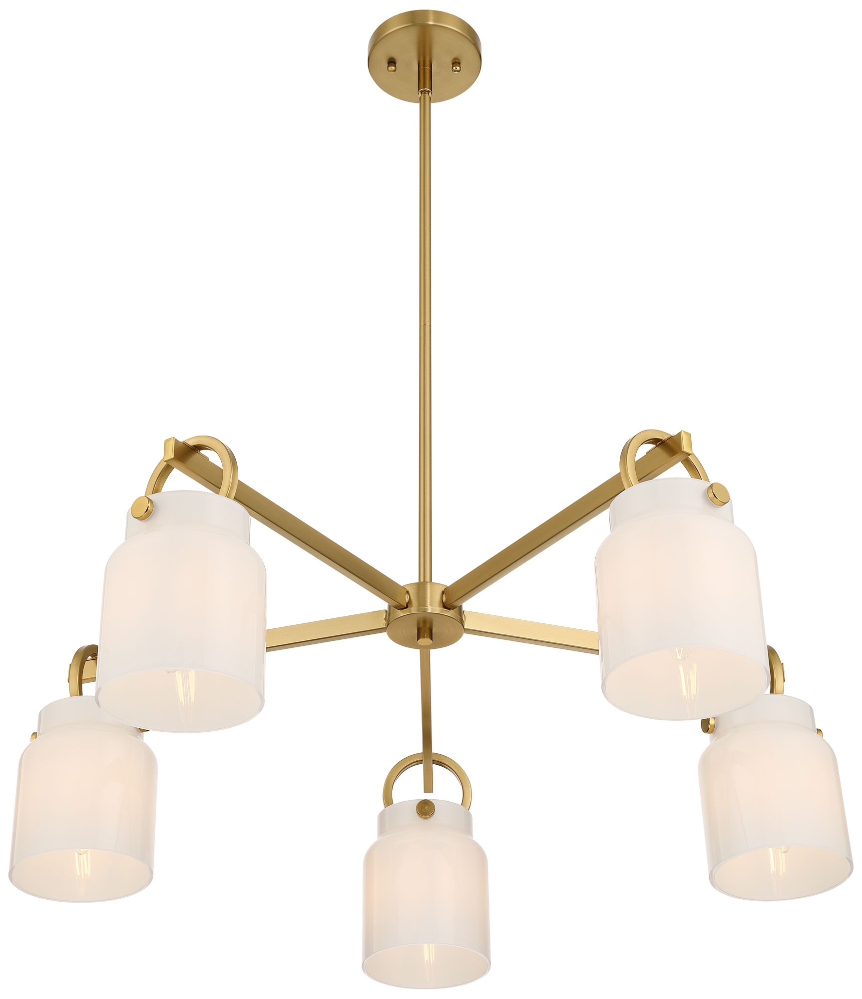 Possini Euro Evora 30" Wide Brass and Opal Glass 5-Light Chandelier