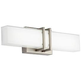 Image3 of Possini Euro Exeter 17" High Nickel and Glass Modern LED Bath Light