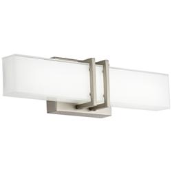 Possini Euro Exeter 17&quot; High Nickel and Glass Modern LED Bath Light