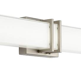 Image4 of Possini Euro Exeter 17" High Nickel and Glass Modern LED Bath Light more views