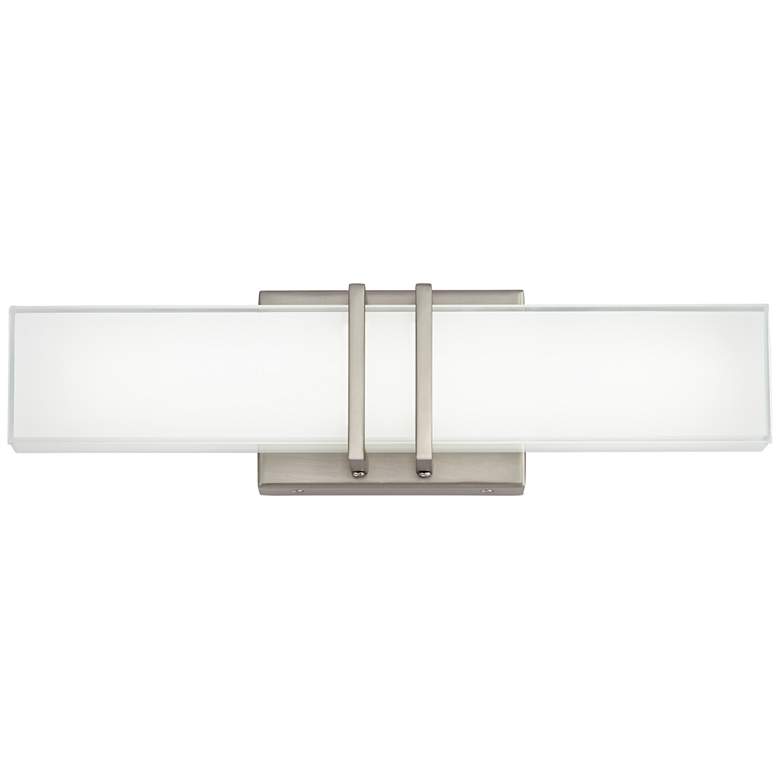Image 5 Possini Euro Exeter 17" High Nickel and Glass Modern LED Bath Light more views