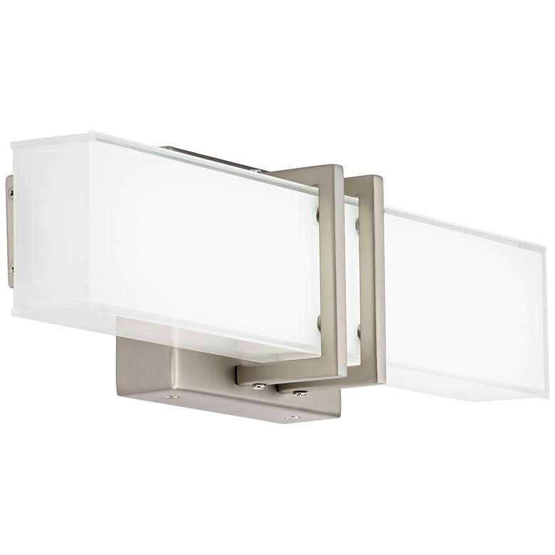 Image 6 Possini Euro Exeter 17 inch High Nickel and Glass Modern LED Bath Light more views