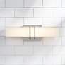 Possini Euro Exeter 17" High Nickel and Glass Modern LED Bath Light in scene