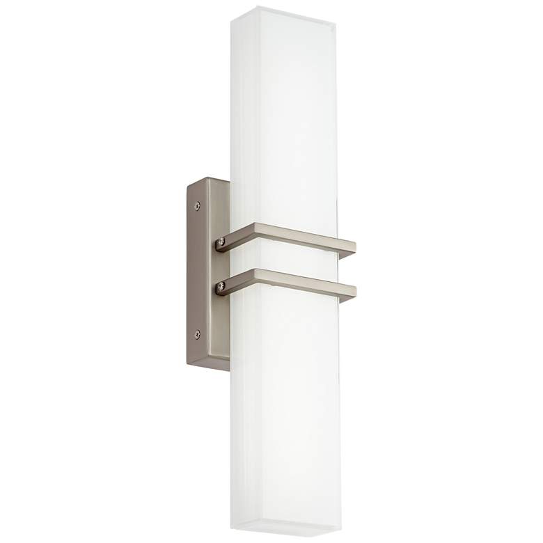 Image 6 Possini Euro Exeter 17" High Nickel LED Bathroom Light Set of 2 more views