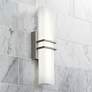 Possini Euro Exeter 17" High Nickel LED Bathroom Light Set of 2
