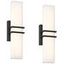 2_Possini Euro Exeter 17" Wide Black LED Bathroom Vanity Light Set of 2