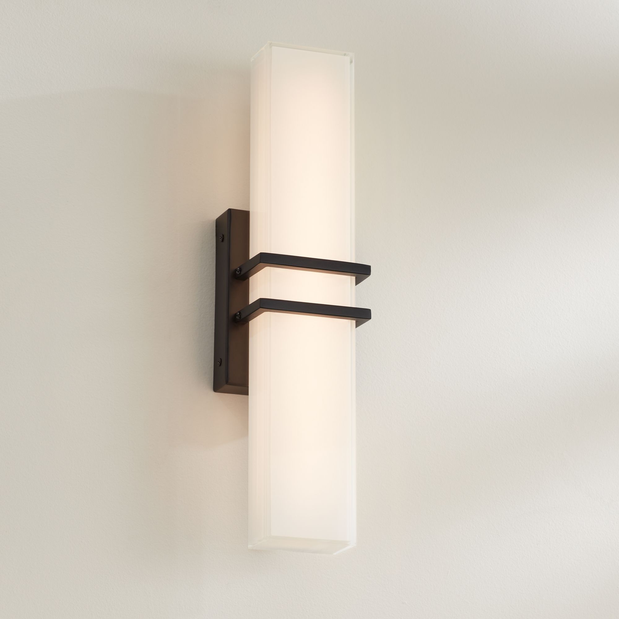 Possini Euro Exeter 17" Wide Black LED Bathroom Vanity Light Set of 2