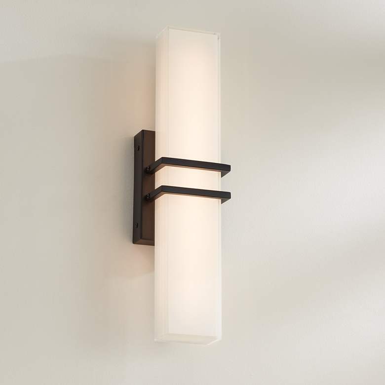 Image 1 Possini Euro Exeter 17" Wide Black LED Bathroom Vanity Light
