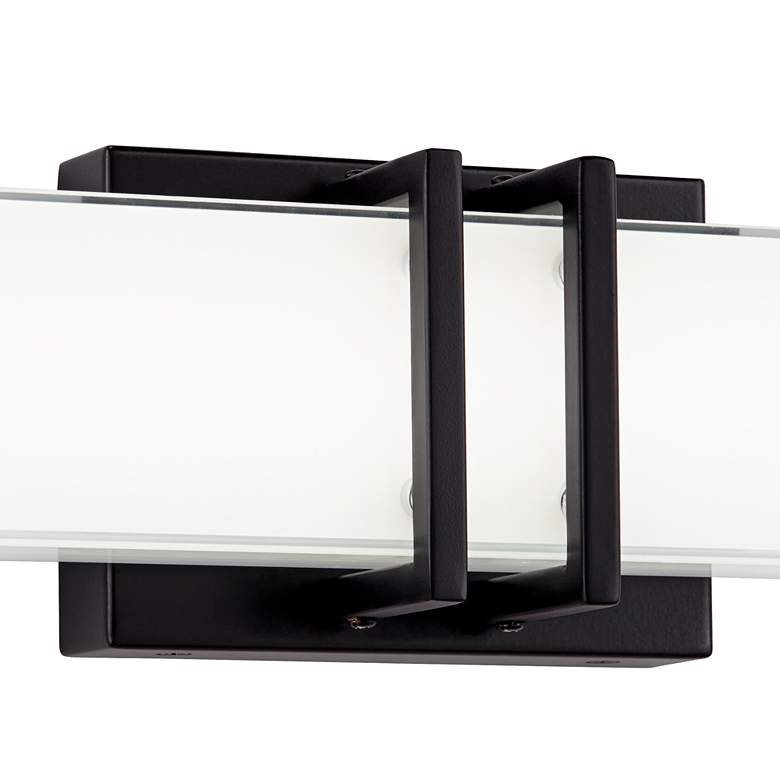Image 3 Possini Euro Exeter 24 inch High Black LED Bathroom Vanity Light Set of 2 more views
