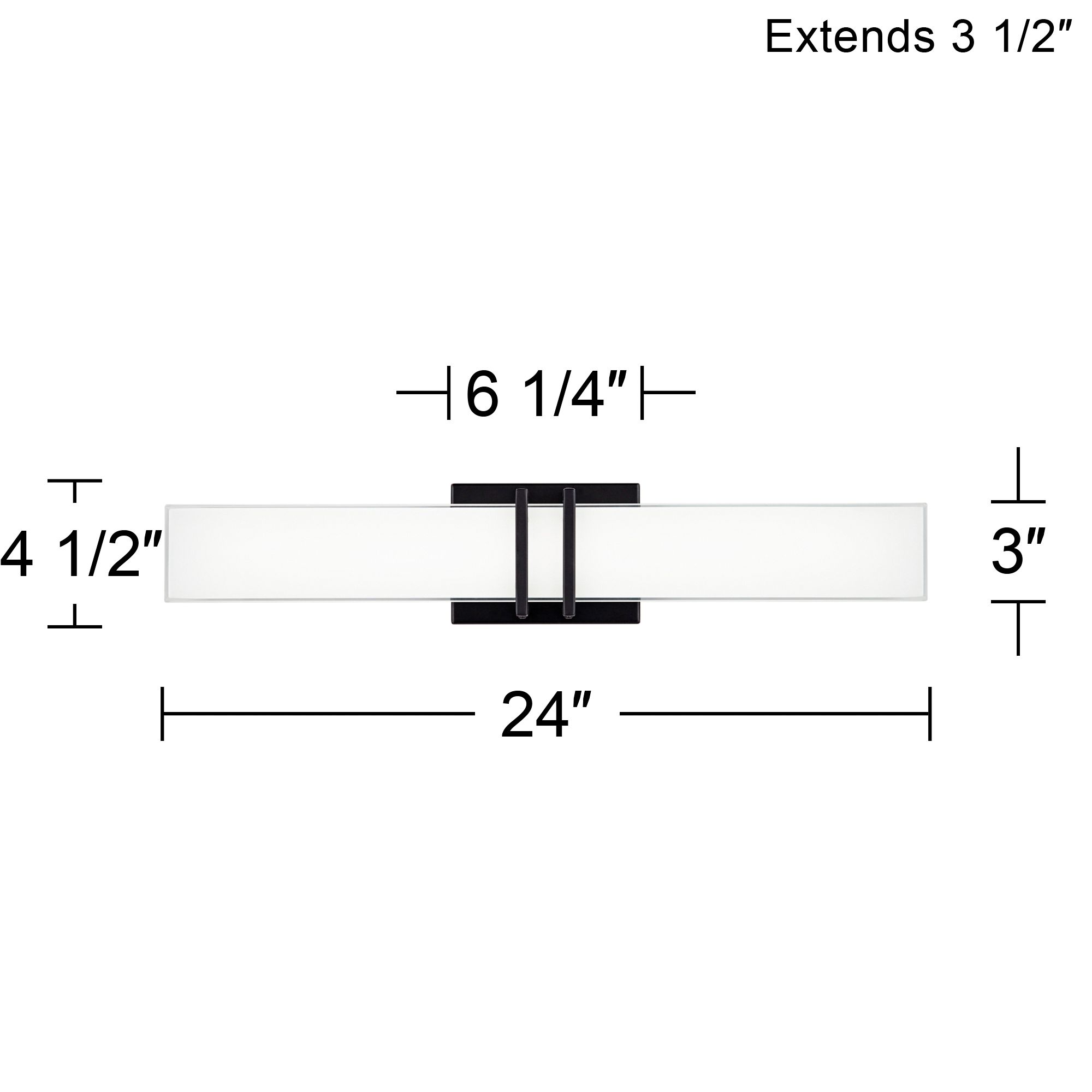Possini Euro Exeter 24" High Black LED Bathroom Vanity Light Set of 2