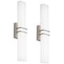 Possini Euro Exeter 24" High Nickel LED Bathroom Vanity Light Set of 2