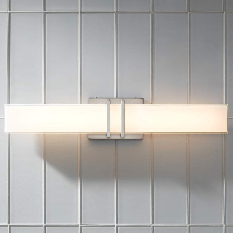 Image 7 Possini Euro Exeter 24 inch High Nickel LED Bathroom Vanity Light Set of 2 more views