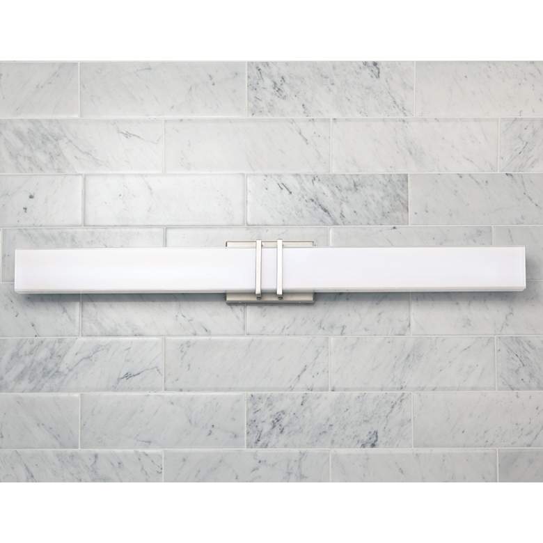 Image 7 Possini Euro Exeter 36 inch High Nickel LED Modern Bathroom Light Set of 2 more views