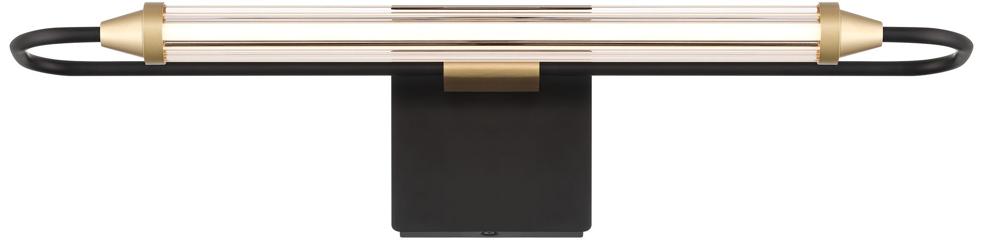 Possini Euro Ezra 23 1/2" Wide Matte Black and Gold LED Bath Light