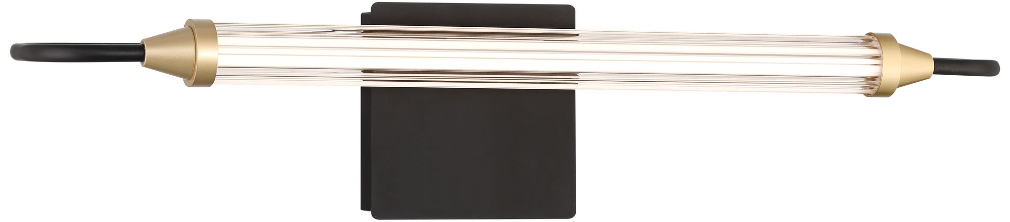 Image 6 Possini Euro Ezra 23 1/2" Wide Matte Black and Gold LED Bath Light more views