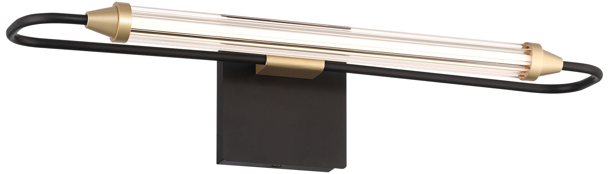 Image 7 Possini Euro Ezra 23 1/2" Wide Matte Black and Gold LED Bath Light more views