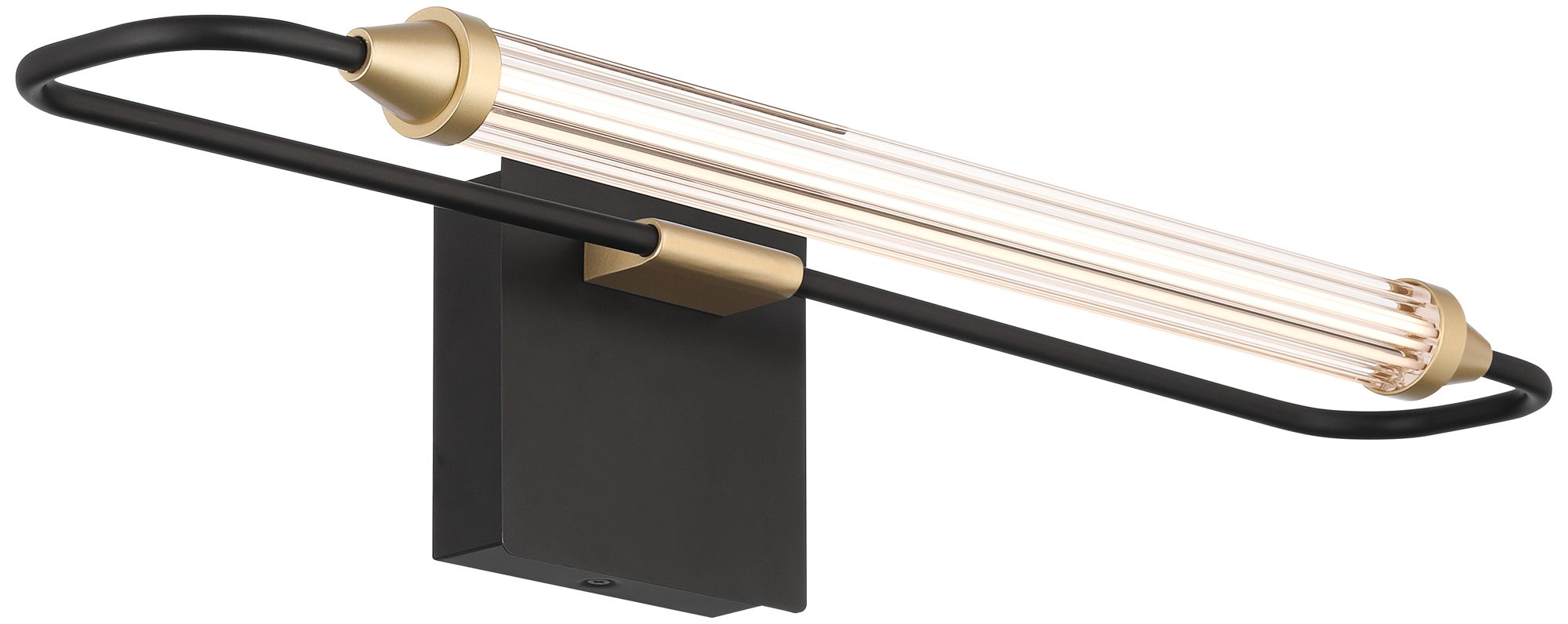 Possini Euro Ezra 23 1/2" Wide Matte Black and Gold LED Bath Light in scene