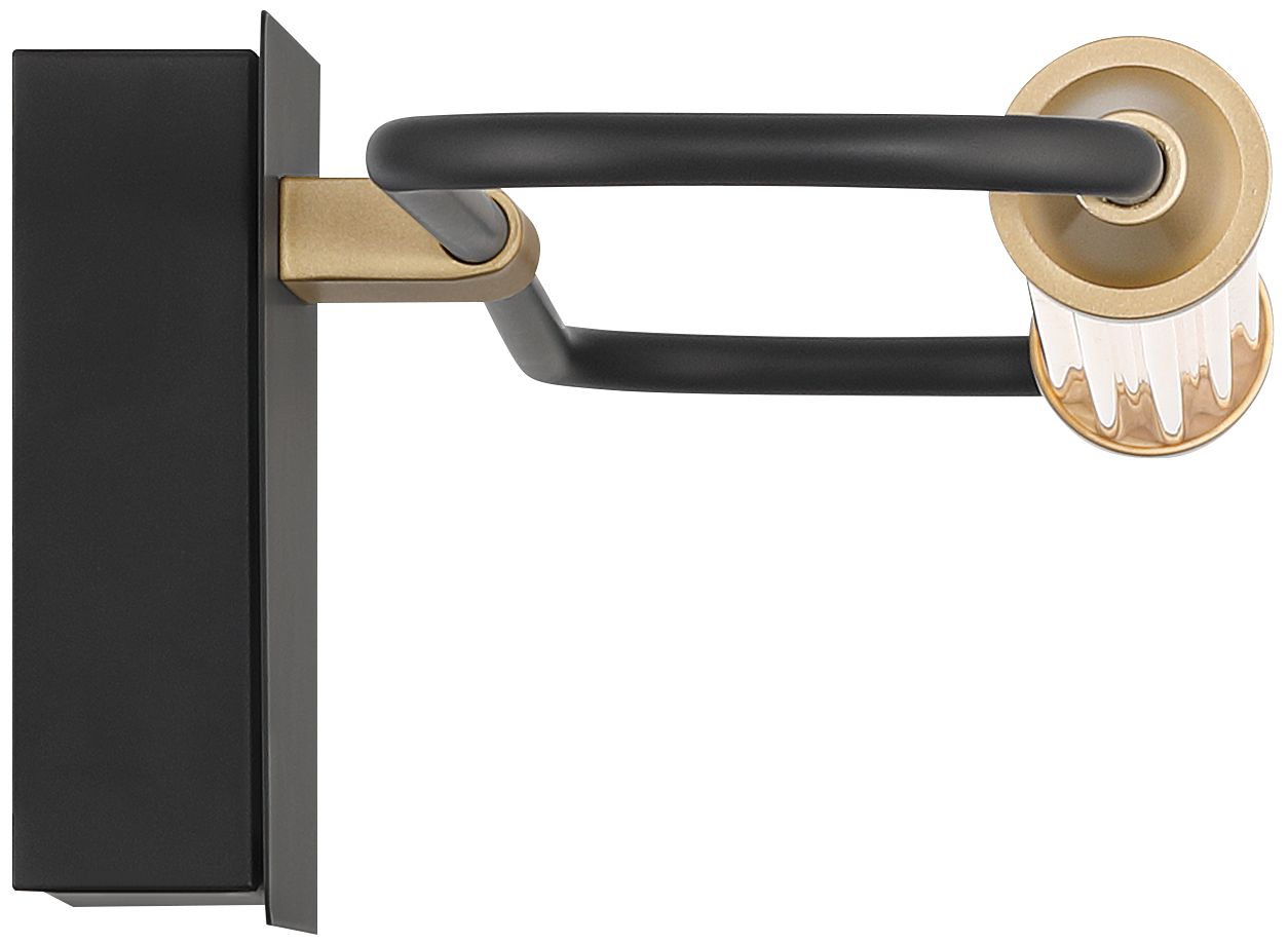 Possini Euro Ezra 23 1/2" Wide Matte Black and Gold LED Bath Light in scene