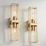 Possini Euro Fabrian 18 1/4" Brass Modern Luxe Wall Sconce Set of 2