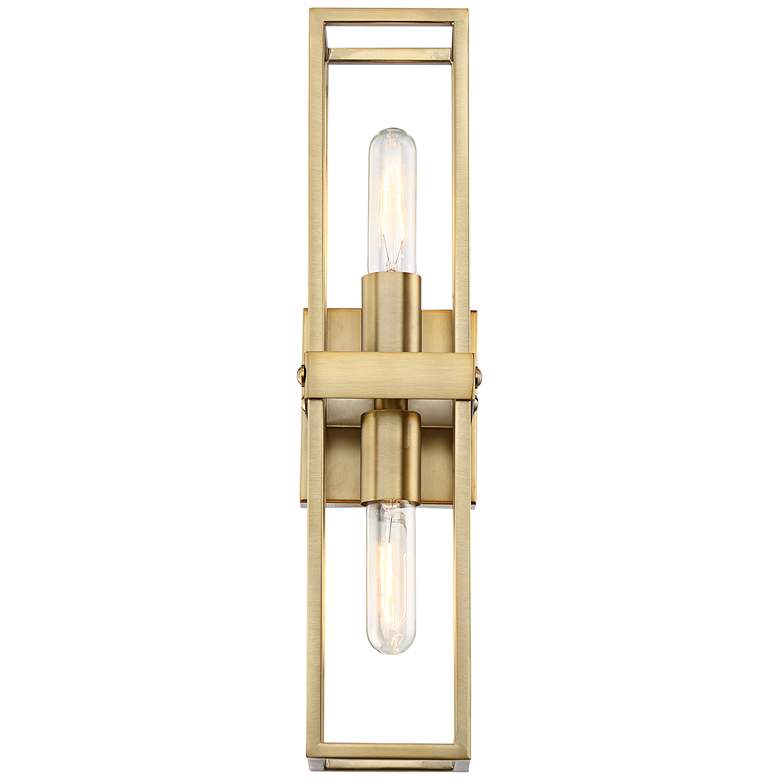 Image 4 Possini Euro Fabrian 18 1/4 inch Brass Modern Luxe Wall Sconce Set of 2 more views