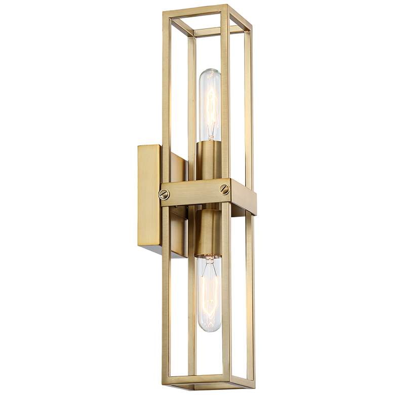 Image 5 Possini Euro Fabrian 18 1/4" Brass Modern Luxe Wall Sconce Set of 2 more views