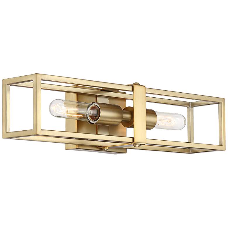 Image 7 Possini Euro Fabrian 18 1/4 inch Brass Modern Luxe Wall Sconce Set of 2 more views