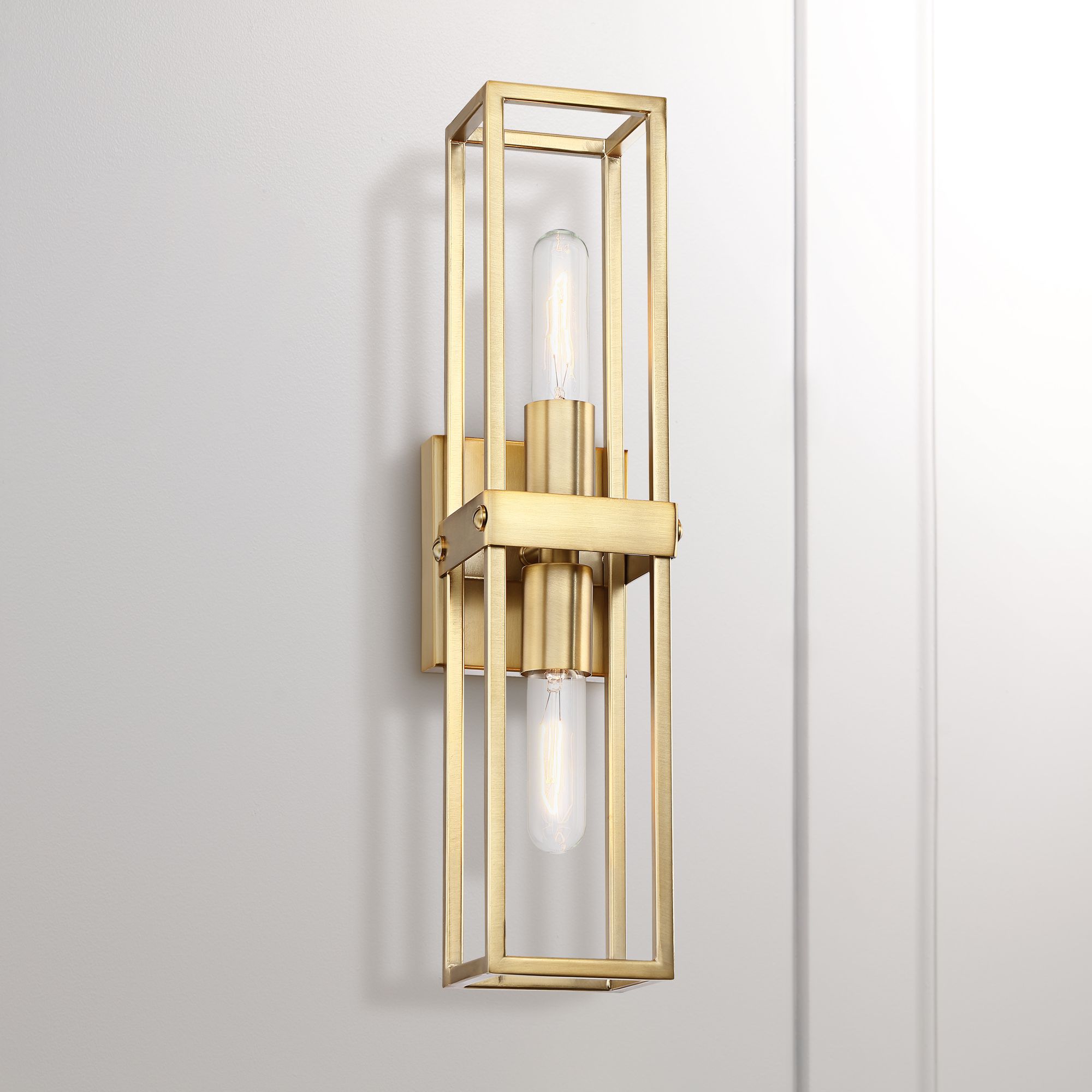 Possini Euro Fabrian 18 1/4" Brass Modern Luxe Wall Sconce Set of 2