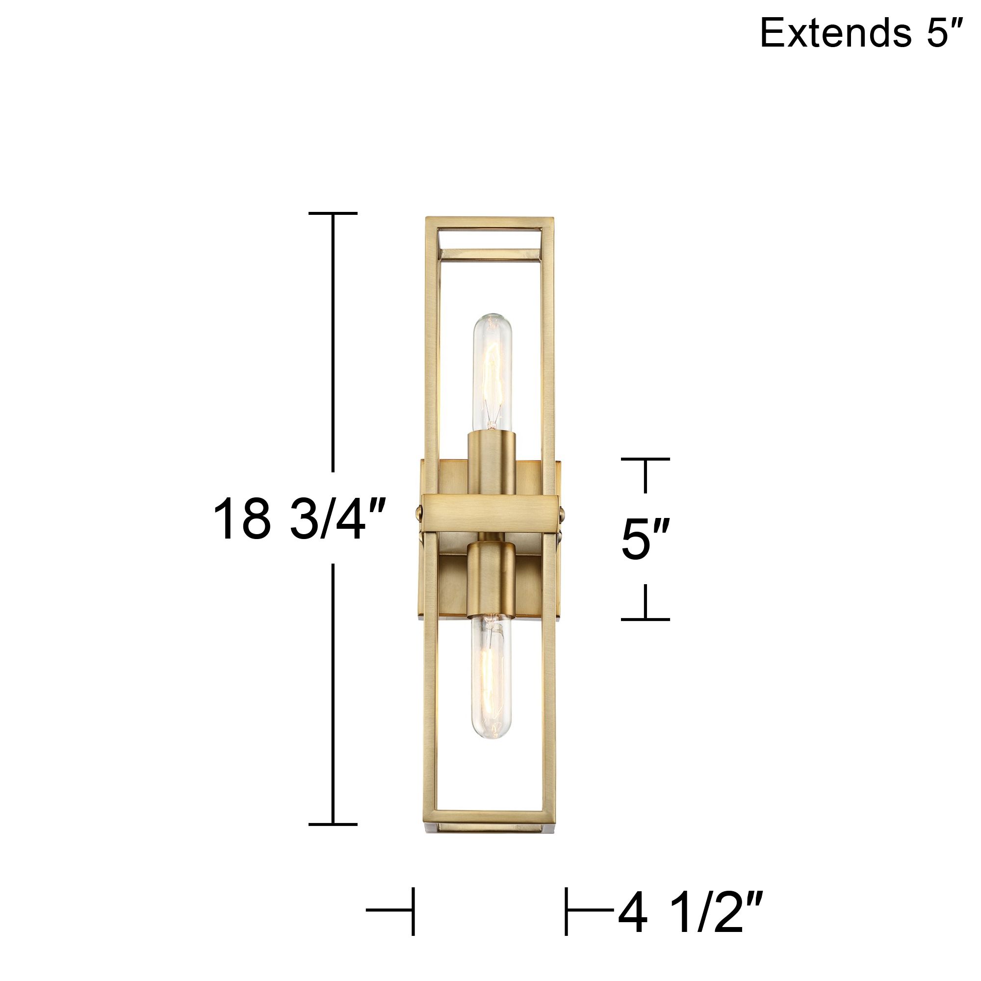 Possini Euro Fabrian 18 1/4" Brass Modern Luxe Wall Sconce Set of 2