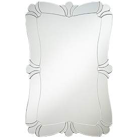 Image2 of Possini Euro Fabrina Silver 26" x 40" Rectangular Wall Mirror