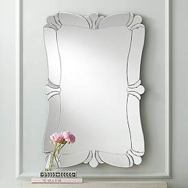 Image1 of Possini Euro Fabrina Silver 26" x 40" Rectangular Wall Mirror