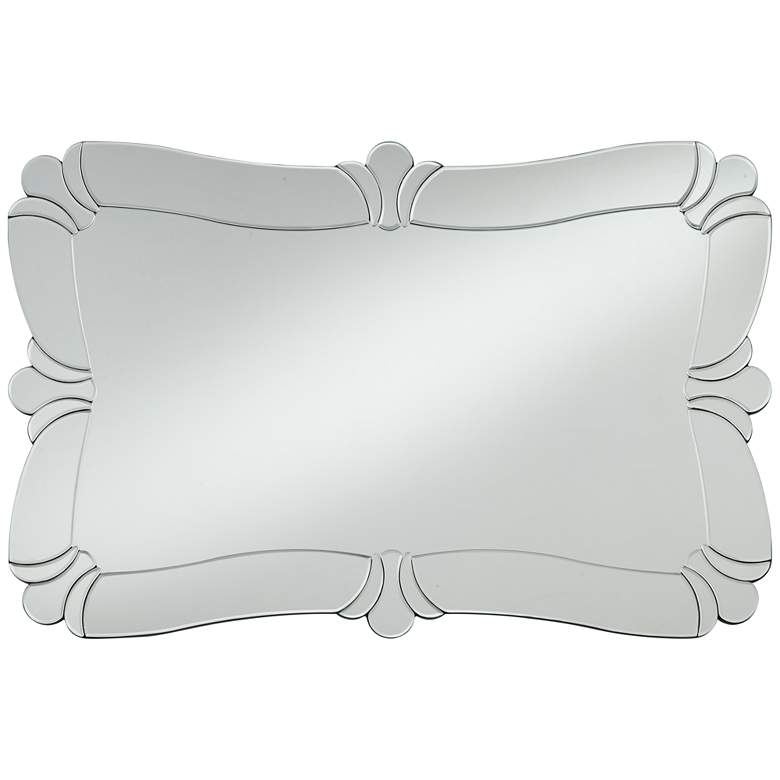Image 5 Possini Euro Fabrina Silver 26 inch x 40 inch Rectangular Wall Mirror more views