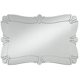 Image5 of Possini Euro Fabrina Silver 26" x 40" Rectangular Wall Mirror more views