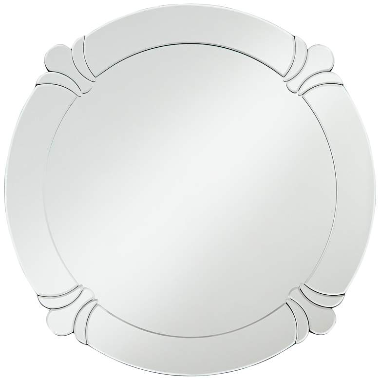 Image 2 Possini Euro Fabrina Silver 32 inch Round Wall Mirror