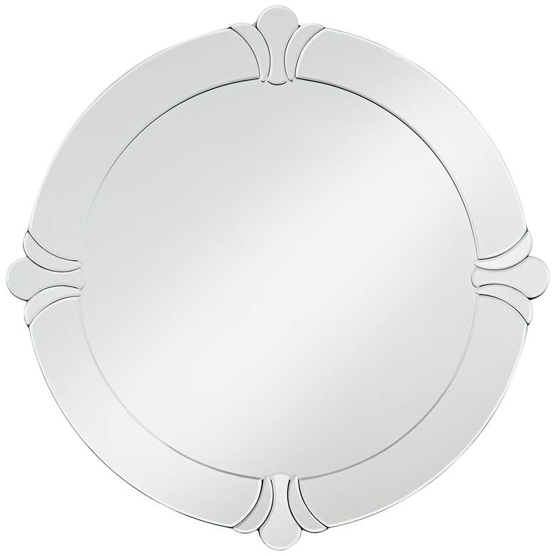 Image 5 Possini Euro Fabrina Silver 32 inch Round Wall Mirror more views
