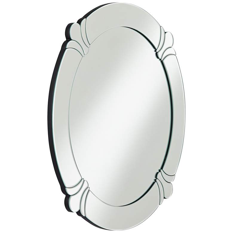 Image 6 Possini Euro Fabrina Silver 32 inch Round Wall Mirror more views