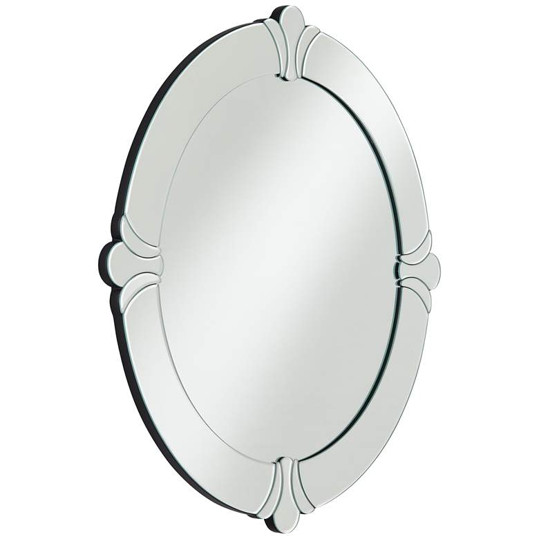 Image 7 Possini Euro Fabrina Silver 32" Round Wall Mirror more views