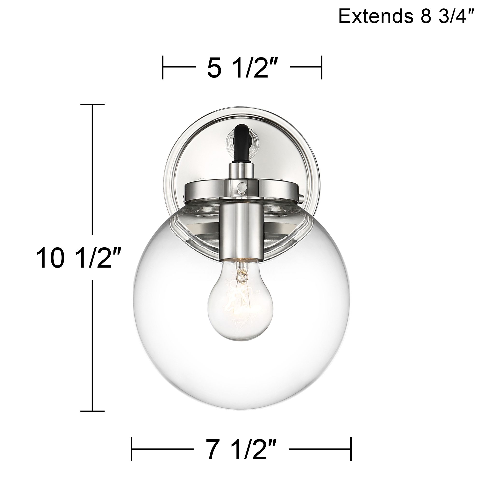 Possini Euro Fairling 10 1/2" High Glass Globe Wall Sconce