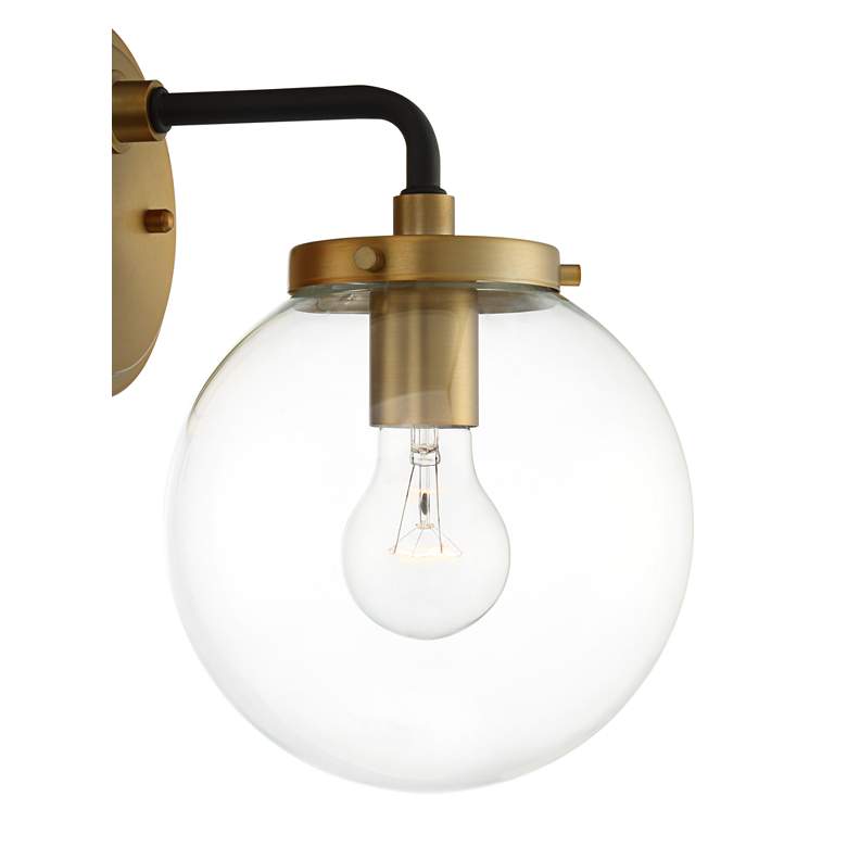 Image 3 Possini Euro Fairling 10 1/2" High Gold Glass Globe Wall Sconce more views