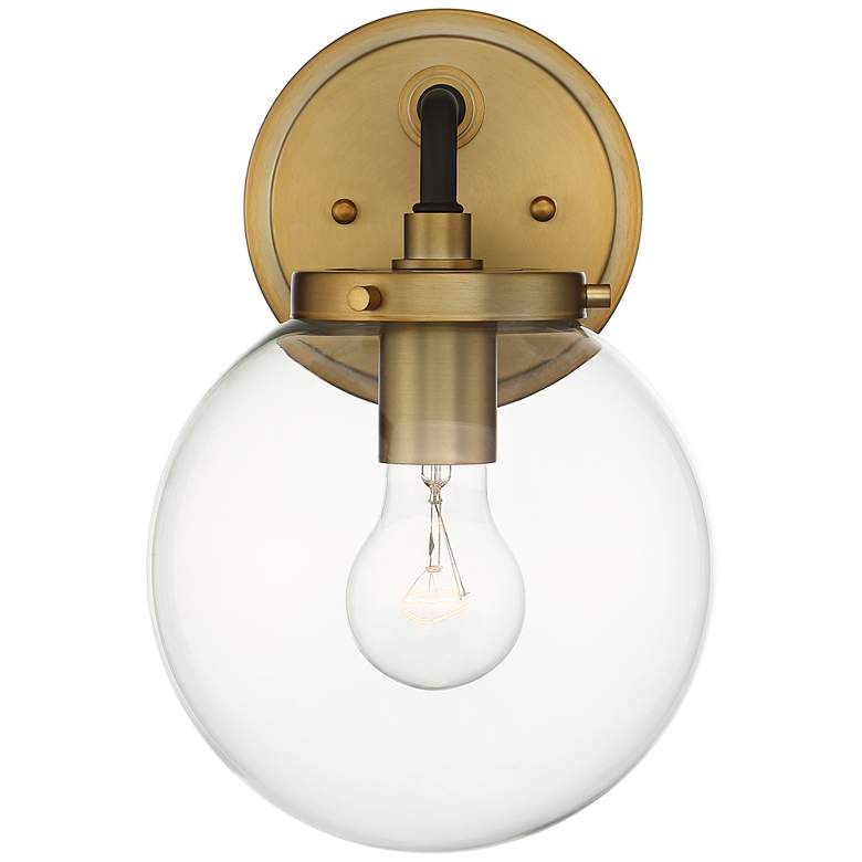 Image 3 Possini Euro Fairling 10 1/2" High Gold Glass Globe Wall Sconce more views