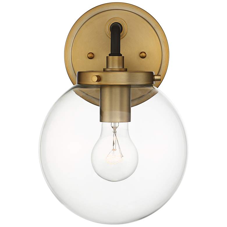 Image 4 Possini Euro Fairling 10 1/2" High Gold Glass Globe Wall Sconce more views