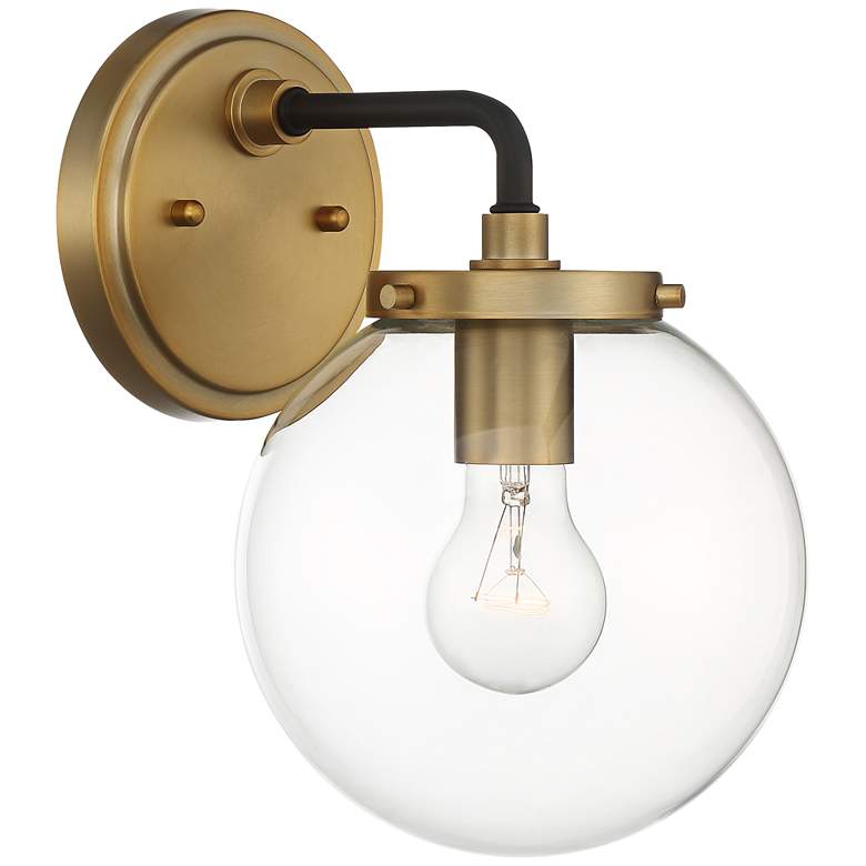 Image 5 Possini Euro Fairling 10 1/2" High Gold Glass Globe Wall Sconce more views