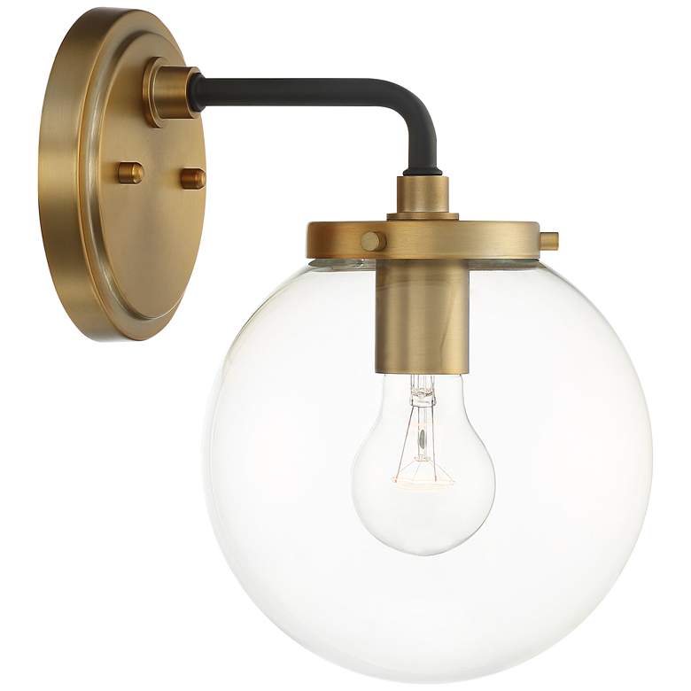 Image 5 Possini Euro Fairling 10 1/2" High Gold Glass Globe Wall Sconce more views